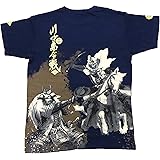 フォーカート 諏訪原寛幸 戦国武将Tシャツ 信玄ｖｓ謙信 ネイビ- L