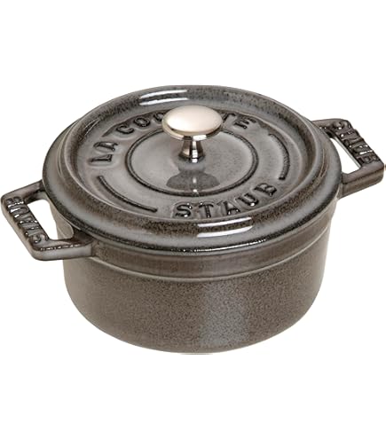 STAUB Cast Iron Oval Mini Cocotte 11 cm Graphite Grey: Casserole