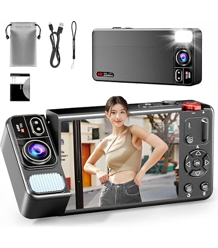 Amazon | デジカメ 5K録画 64MP 水中カメラ 10M 防水 デュアル