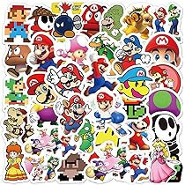 【未使用】 スーパーマリオ　ソフトキャリーケース　ステッカー　7セット　14枚 Amazon.co.jp: SUPER MARIOステッカー スーパーマリオステッカー
