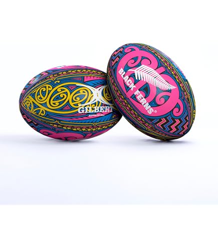 Ballon De Rugby Gilbert Australia Wallabies Taille 5 - Design Indigène, Vessie Synthétique, Poignée Alvéolée