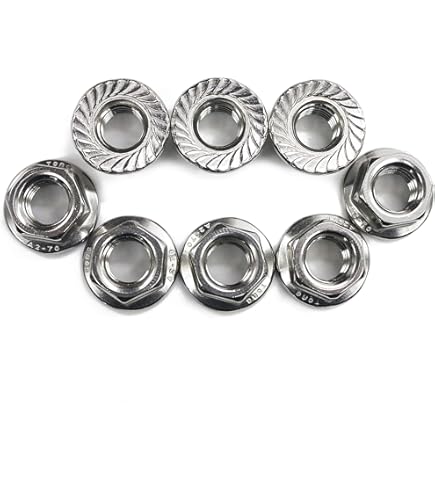 100Pcs M5 X 0.8mm Lock Nuts Nylon Insert Hex Locknuts Self-Lock Nylock