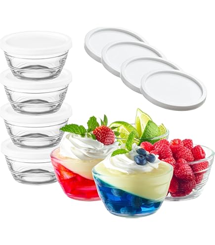 NEW 4 PYREX 6-oz Glass CUSTARD CUPS Bake Prep Dessert Clear Side Di - Tarlton Place-519230