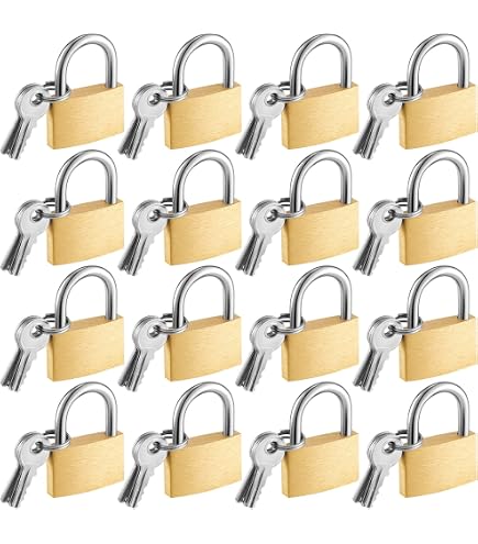 24-Pack Solid Brass Padlocks Keyed Alike - Small Gym Locks Same Key For Lockers & Luggage