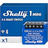 Shelly 1 Mini Gen3 | WiFi & Bluetooth Smart Switch Relay 1 Channel 8A | Home Automation | Compatible with Alexa & Google Home