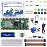 GeeekPi スターターキット Raspberry Pi Pico 2 W (付属)、デュアル Arm Cortex-M33 およびデュアル Hazard3 RISC-V マイクロコントローラ、詳細なチュートリアル、159 個のアイテム、9 つのプロジェクト、Python C コード付き
