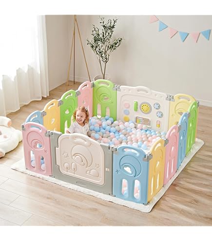 Amazon.co.jp: UBRAVOO ベビーサークル 折りたたみ式 160cm*156cm ドア