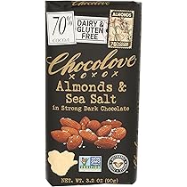 Amazon | CHOCOLOVE XOXOX, Almonds & Sea Salt in Strong Dark