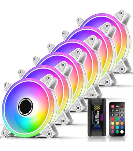 Amazon | EZDIY-FAB 120mm RGB ホワイト PCケースファン 6ピンコネクタ