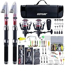 Amazon.co.jp: Goture 釣りセット 釣り竿 1.8M 炭素伸縮釣竿2本
