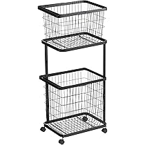 Amazon｜ランドリーワゴン ＋ バスケット セット タワー 2段