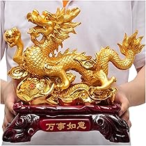 置物　龍 Amazon.co.jp: Uziqueif 龍の置物 風水 五本爪 銭龍 昇運金龍