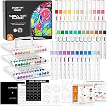 Amazon | Shuttle Art アクリルマーカー 36色セット 直液式 ブラシペン