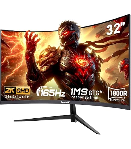 Amazon.co.jp: CRUA 32インチ 湾曲ゲーミングモニター 2K QHD