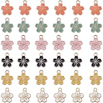 Amazon | [SUNNYCLUE] 蝶恋花 60個6色 チャーム フラワー パーツ 桜
