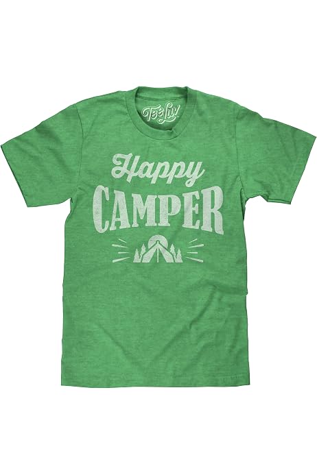 Mens Happy Camper Shirt Funny Camping 