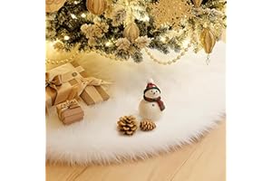 GOKEI クリスマスツリー 足元隠し スカート ふわふわ クリスマス 装飾 カバー クリスマス飾り 目隠し 可愛い 脚隠し 豪華 足元隠し ベースカバー ツリー 土台隠し 円型 オーナメント 飾り クリスマスパーティー 雪 白 122cm