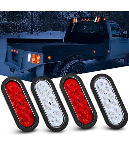 Amazon | 6個 6インチ 楕円形 LED トレーラーテールライト 10 LED 10