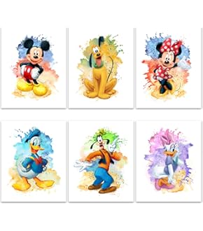 ミッキー、ミニー、プルート、ドナルド、グーフィージグソーパズル アート風 ミッキー、ミニー、プルート、ドナルド、グーフィー