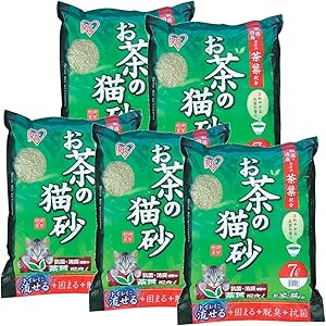 アイリスオーヤマ お茶の猫砂 7L×5袋 (まとめ買い)