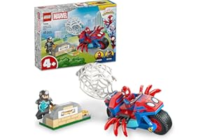 LEGO Marvel Spidey And His Amazing Friends Spidey on his Motorcycle vs. Rhino 11206 Super Hero Building Toy Gift for Kids Aged 4+, Spider-Man Building Set With 2 Minifigures (61 Pieces)