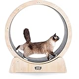 MAXIMA Cat Exercise Wheel 90cm-Australian Brand- Assembly Video Included, Organic Wooden Materials, Indoor Cat Treadmill