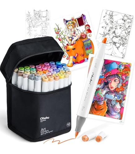 Amazon | Ohuhu マーカーペン 筆タイプ 168色169本 プロ愛用 パステル