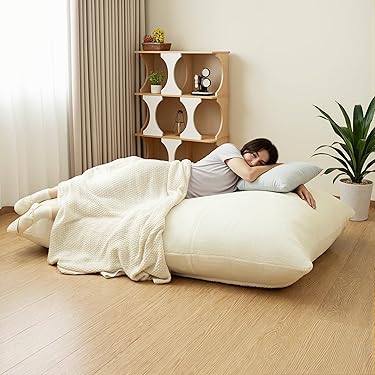 ヨギボー　ベージュ ビーズクッション 黒カバー付き 楽天市場】ビーズクッション キューブ型 〔2個セット グレー