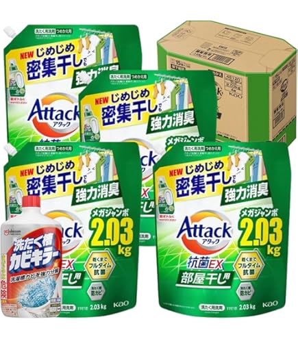 Amazon | 超特大 アタック 抗菌EX 部屋干し用 詰め替え2.03kg × 4袋