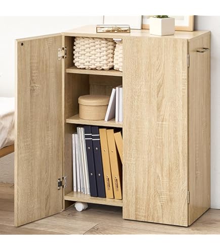 Amazon.co.jp: 【骨董品】レトロ本棚ガラス扉付き無垢材木製収納家具