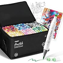 Amazon | Ohuhu マーカーペン 筆タイプ 216色217本 プロ愛用 パステル