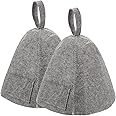 Healvian Russian Sauna Cap, Pack of 2 Sauna Hat, Wool Felt Hats, Shower Cap, Bathhouse, Head Protection for Men and Women, Gr