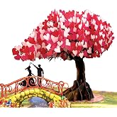 Anniversary Pop Up Card, 3D Love Tree Hearts with Couple, Wedding Anniversary Card for Wife, Husband, Couple, Love Card for H
