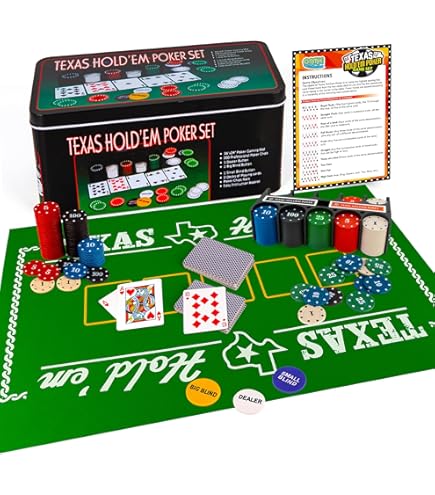 ポーカーチップセット 200枚＋専用マット付き テキサスホールデム対応 Amazon | BJマット付きカジノセット カジノチップ300枚 数字入り
