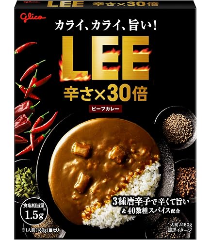 Amazon.co.jp: LEE(リー) ビーフカレー 辛さ×30倍 180g×10個 江崎