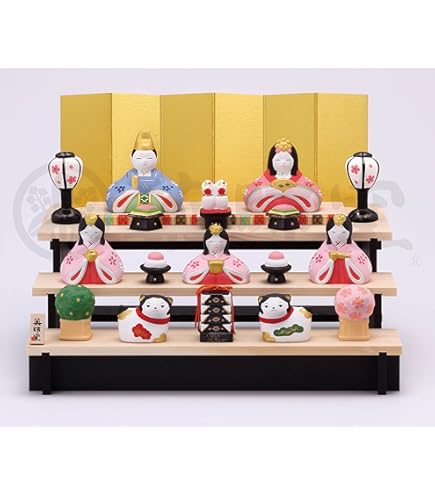 Amazon.co.jp: 薬師窯 桃の節句 ひな人形 錦彩 華みやび 雛(五段飾り