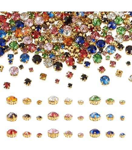 Amazon.co.jp: 台座付き ガラス製ラインストーン 手芸用ビジュー