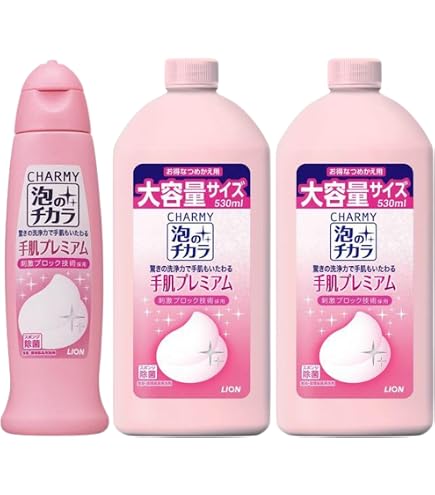 Amazon.co.jp: ライオン CHARMY泡のチカラ手肌プレミアム 詰替 530ml 