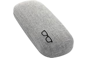 メガネケース メタル ハード ラウンド コンパクト おしゃれ ファブリック 生地 かわいい ワンポイント 眼鏡刺繍モチーフ メンズ レディース 兼用 グレー 2235-01