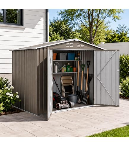 物置 戸外収納庫 スチール 幅236*奥行き119*高190cm 引戸両開タイプ Amazon | 物置 屋外 戸外収納庫 スチール 幅236×奥行119×高190cm