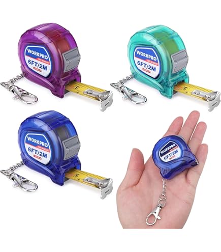 thumbnail image 2 of 36 Pcs Mini Tape Measure Keychains - 3 Ft Retractable Measuring Tapes Bulk Pack For Gifts 2 of 10