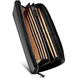 [ブランゼ] 財布 メンズ 長財布 イタリアン カーボンレザー YKK製 ラウンドファスナー セパレート型 小銭入れ (シャンパンゴールド)