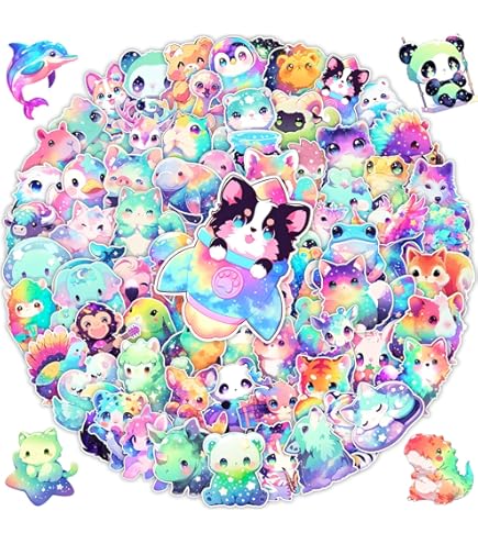 50 Pieces Kawaii Cow Stickers - Cute Cartoon Rainbow Cow Decals For Laptops, Water Bottles & More - View #9