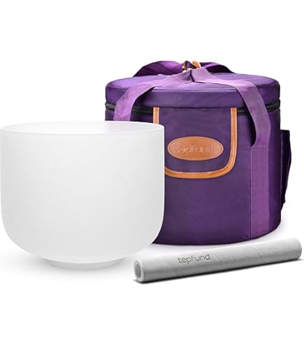 Topfund 10 Inch E Note Crystal Singing Bowl Solar Plexus Chakra With Heavy Duty Carrying Case And Singing Bowl Mallet Suede Striker - View #5