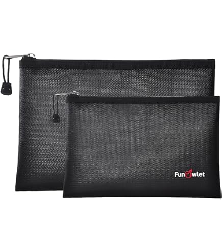 Amazon.co.jp: JHSafer 2個 耐火 防水 ジッパー付きマネーバッグ 11