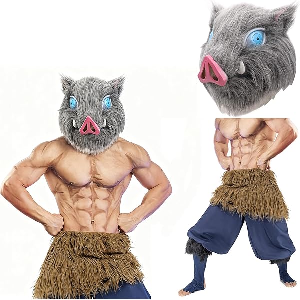 鬼滅の刃　伊之助　マスク　【新品未開封品】 Qoo10] 送料無料！鬼滅の刃 伊之助 マスク お面