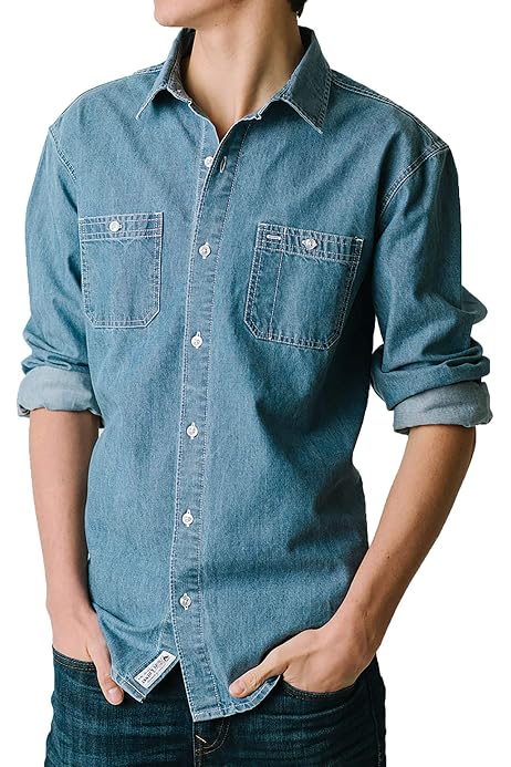 Springfield Men's Camisa Denim Shirt 