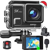 Amazon | Surfola SF430 アクションカメラ 5K30FPS 24MP解像度 EIS手 