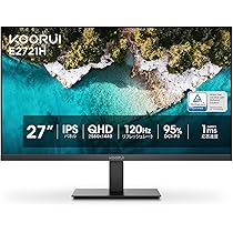 Amazon.co.jp: KOORUI モニター 27インチ WQHD 120Hz 1ms ディスプレイ