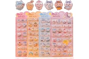 【4枚セット】3Dシール ぷっくり 立体 子供 可愛い 贈り物 女の子 男の子 手帳用 日記帳用 ごほうび DIYクラフト用